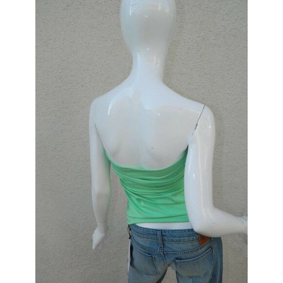 Blue Life‎ Tank Tube Top Built in Bra Mint Green Cotton Size X-Small - Picture 2 of 8